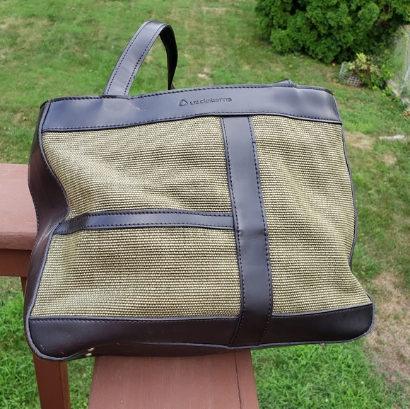 VINTAGE Bag LIZ CLAIBORNE Olive Green Roomy Vegan - Picture 5 of 13
